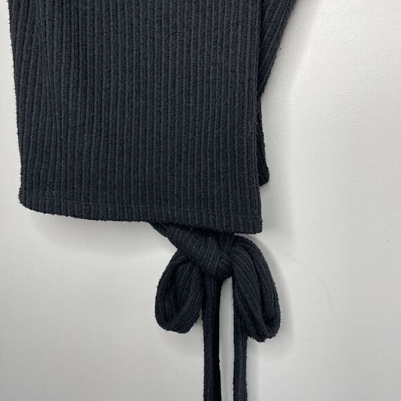 MADEWELL Knit Tank Top Womens Large Black Tie Wrap Sleeveless Cotton Blend J4453 - Picture 7 of 14